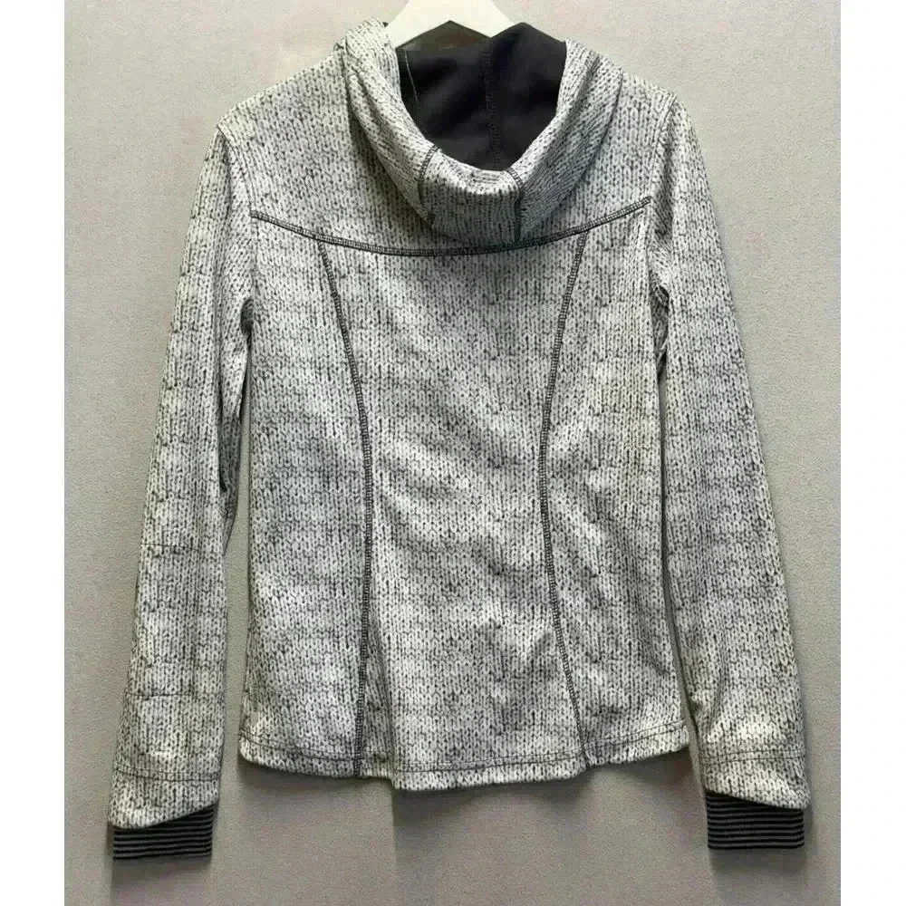 Mondetta Women's S Jacket Gray Black Long‎ Sleeves Full Zip Hooded Athleisure